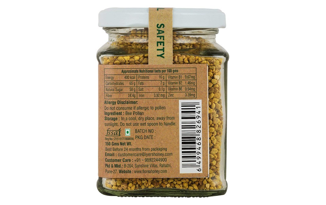 Florea Bee Pollen    Glass Jar  150 grams